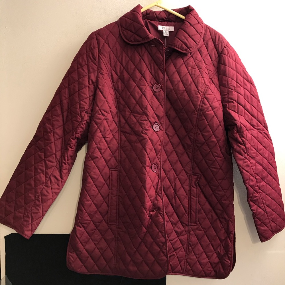 NEW THE TOG SHOP QUILTED BURGUNDY JACKET SIZE MED